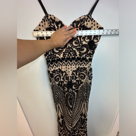 SPLASH Stunning Maxi Sequence Fitted Mesh Mermaid Style Formal Evening Dress Sz8 - Picture 15 of 16